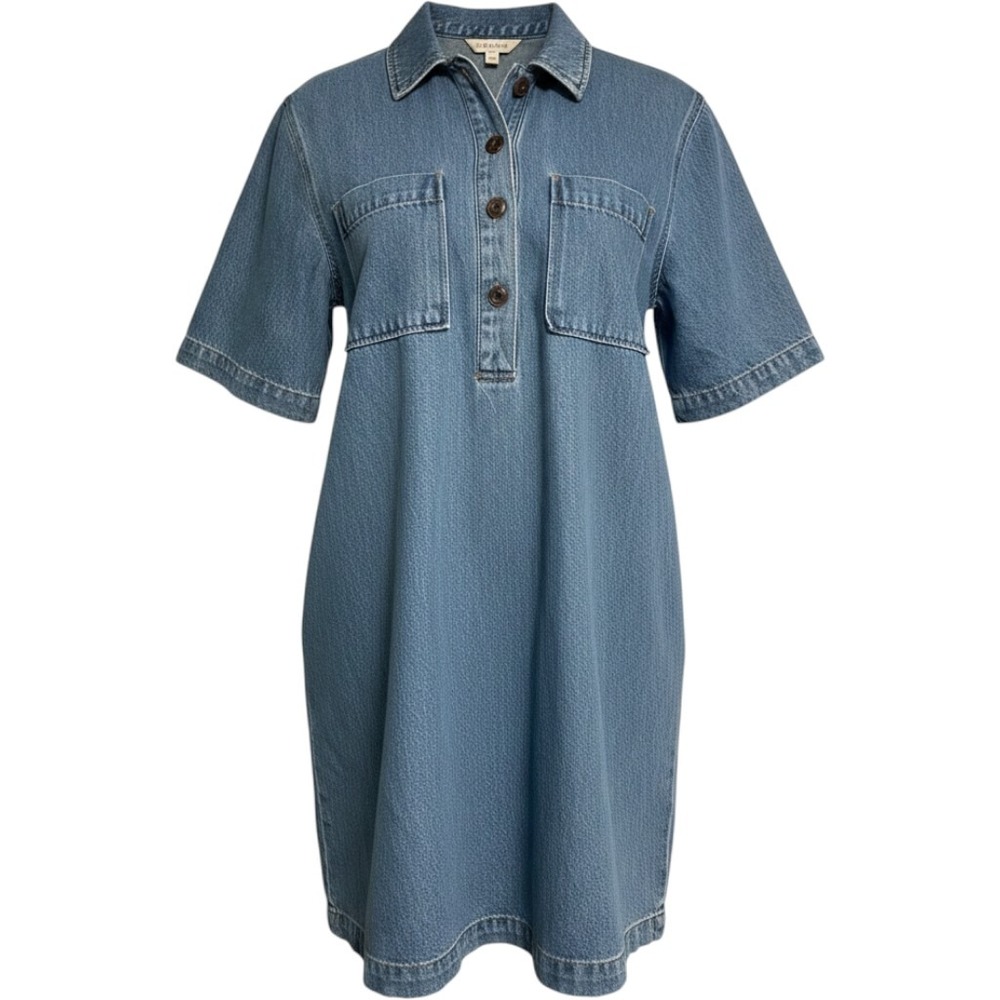 Future Collective Short Sleeve Mini Denim Shirt Dress Women's M